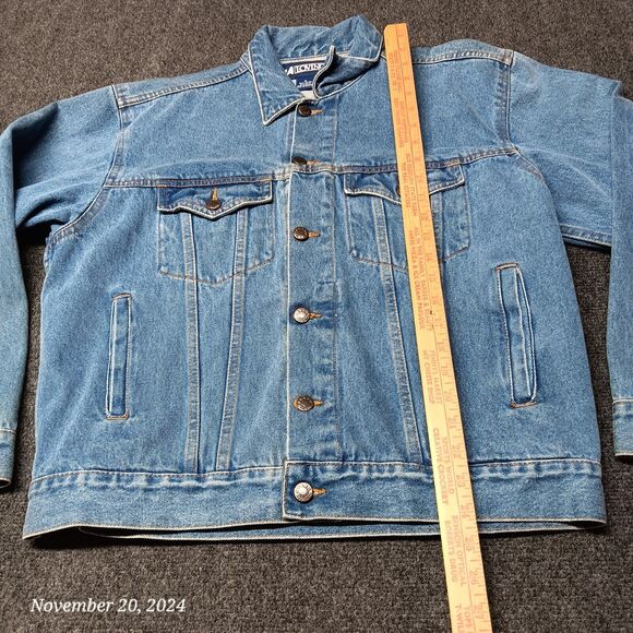 Vintage Car Embroidered Denim Bomber Jacket - Picture 5 of 7